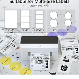 Versatile Label Printer with Black and White Design